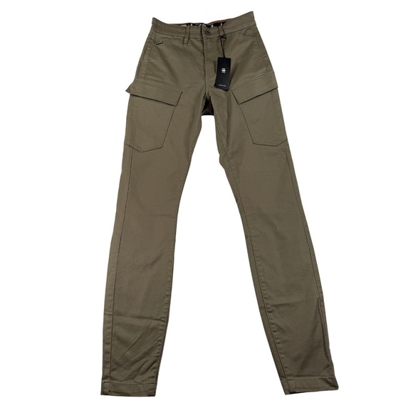 G-Star Pants - NWT G-Star Raw Cargo Skinny Pants Women 26x32 Olive Green Utility Pocket Stretch